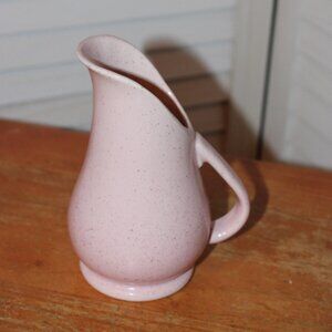 Brush McCoy Pink Pitcher Creamer Vase USA 932 Mid Century Modern Speckled 6"
